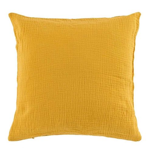 Coussin Déco Uni "Angelia" 40x40cm Jaune