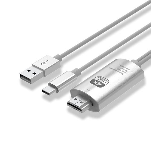 Adaptateur de câble compatible Type C vers HDMI, câble adaptateur USB, budgétaire pour ordinateur portable, câble de conversion HD, blanc, 30Hz