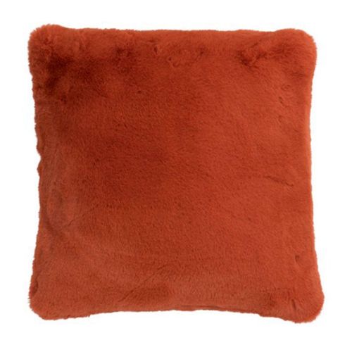 Paris Prix - Coussin Imitation Fourrure "Cutie" 45x45cm Orange
