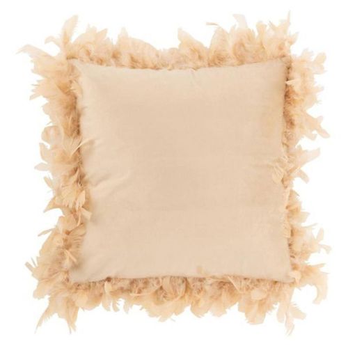 Paris Prix - Coussin Déco "Plumes" 45cm Rose Beige