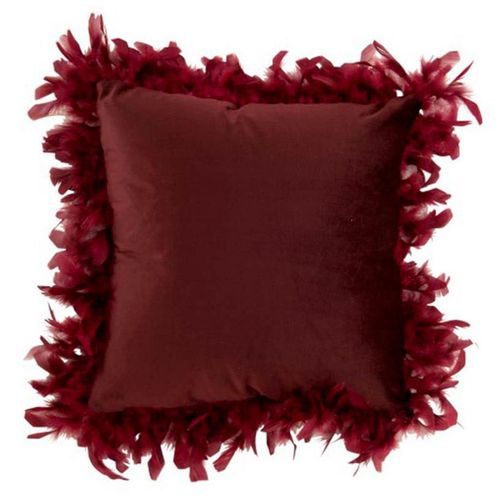 Paris Prix - Coussin Déco "Plumes" 45cm Bordeaux