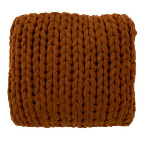 Paris Prix - Coussin Carré Déco "Tricoté" 40x40cm Orange