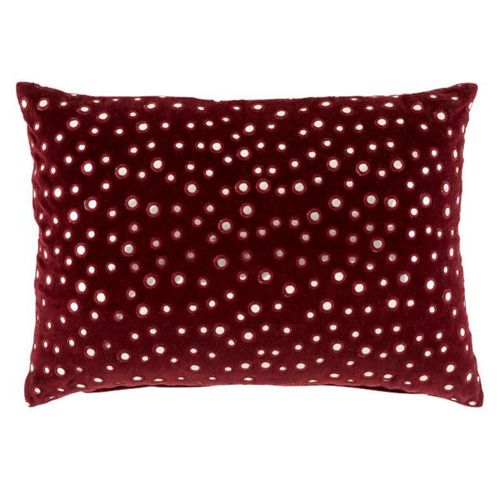 Paris Prix - Coussin Rectangulaire "Miroir Coton" 40x60cm Rouge