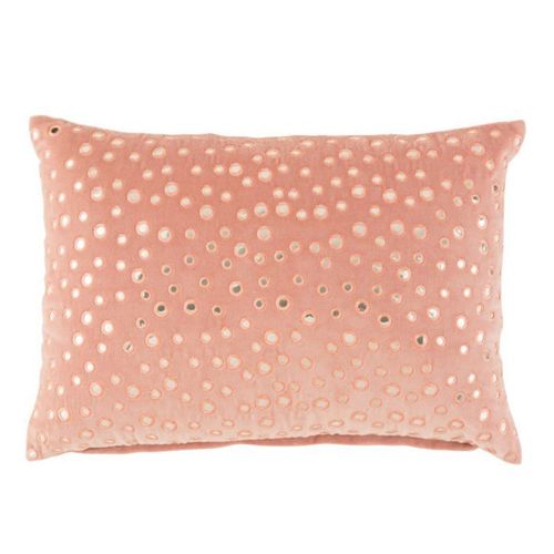 Paris Prix - Coussin Rectangulaire "Miroir Coton" 40x60cm Rose