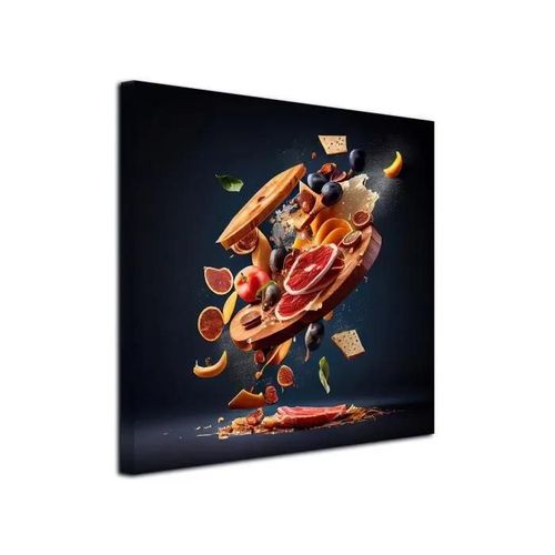 Tableau toile déco La planche apéritif - Cadre déco pour cuisine, 30x30 cm