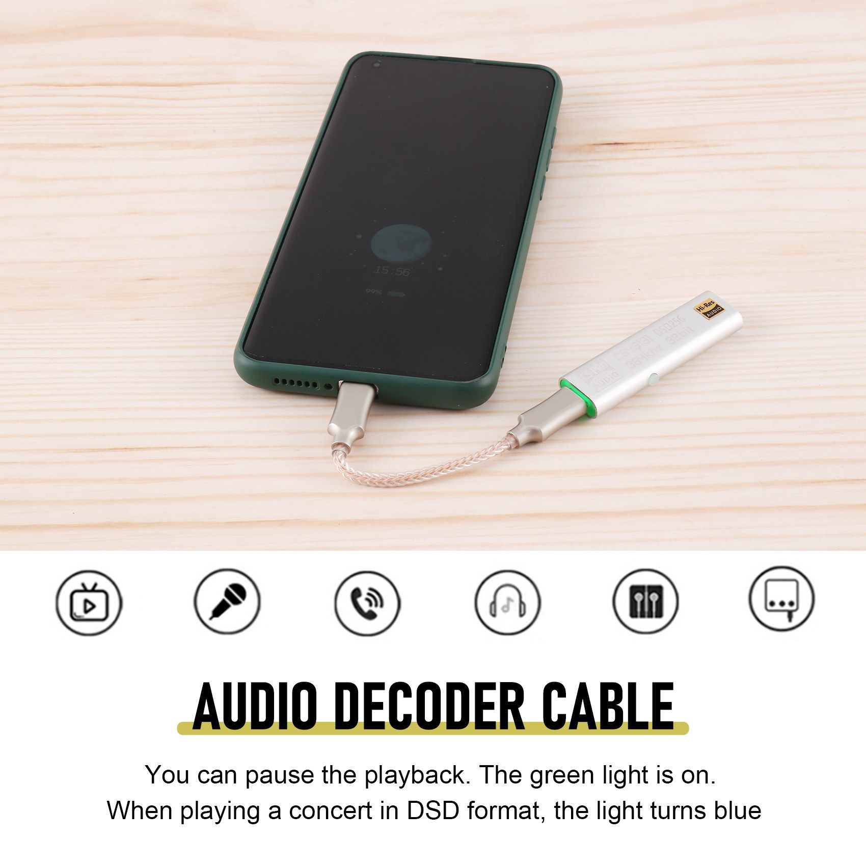 Amplificateur de casque de TYPE C  3.5MM DSD256 pour Androi... - 4