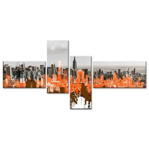 Tableau Déco Graphique Déco New York graphisme - 130x65 cm