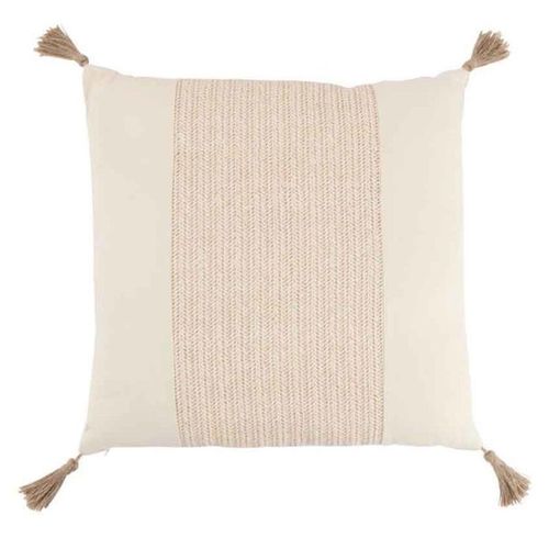 Paris Prix - Coussin Déco "Tissage" 45x45cm Beige
