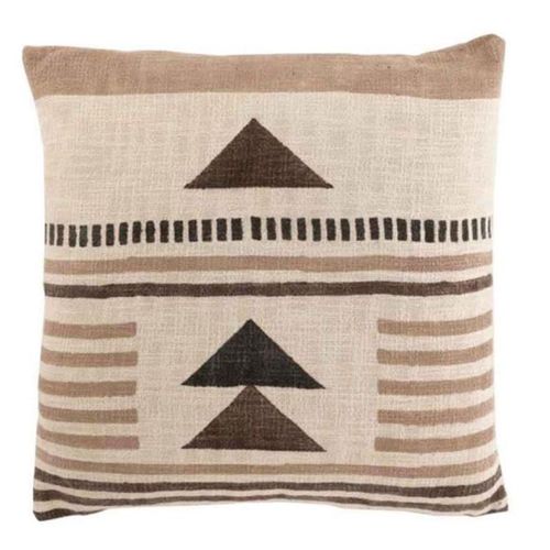 Paris Prix - Coussin Imprimé "Linea" 45x45cm Beige & Marron