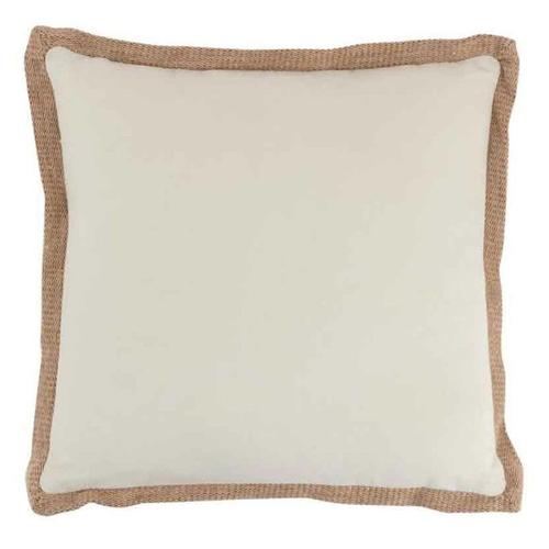 Paris Prix - Coussin Déco "Bord Tissage" 45x45cm Beige