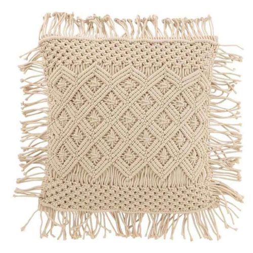 Paris Prix - Coussin Déco "Cosy Losange" 45x45cm Beige