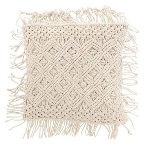 Paris Prix - Coussin Déco "Cosy Losange" 45x45cm Ivoire