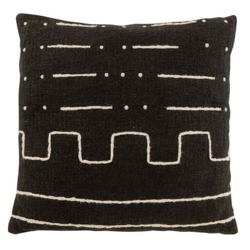 Paris Prix - Coussin Déco "Dessin Graphique" 45x45cm Noir
