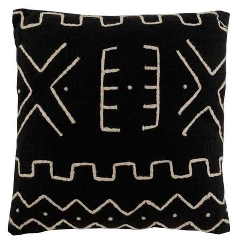 Paris Prix - Coussin Déco "Dessin Graphique Ii" 45x45cm Noir