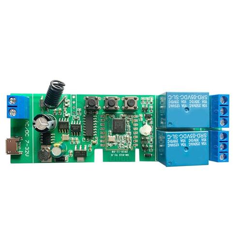 Module de relais Zigbee 2CH DC5-32V, commutateur de lumière à distance pour Alexa Google Home Sonoff/Tuya Smart Hub Gateway