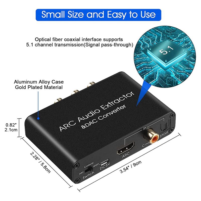 Convertisseur Audio DAC ARC extracteur Audio, Compatible HDM... - 4