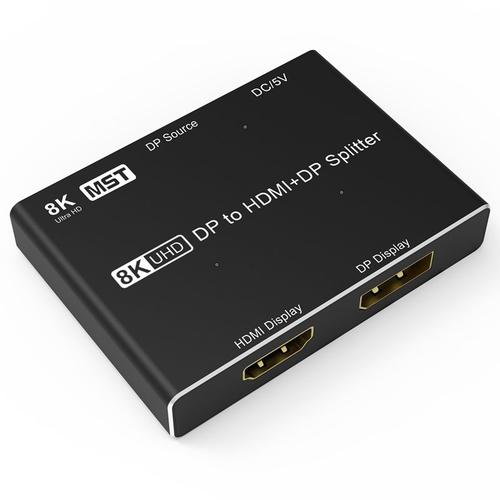 Séparateur vidéo 8K, Compatible DP vers HDMI, 8K @ 30Hz, 4K @ 120Hz, Support MST, SST, HDR