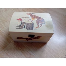 Boite En Bois Décoré 16,9 Cm X 11,9 Cm