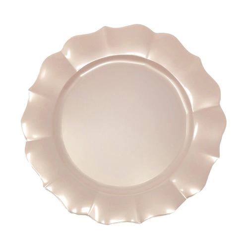 10 Assiettes À Diner Réutilisable 26cm Rose Perlé