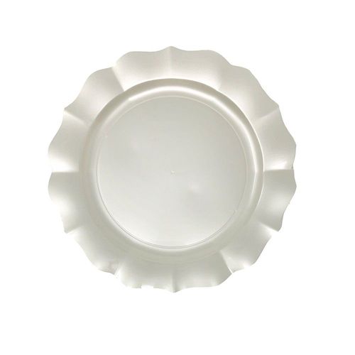 10 Assiettes À Dessert Rigide 19cm Blanc Perlé