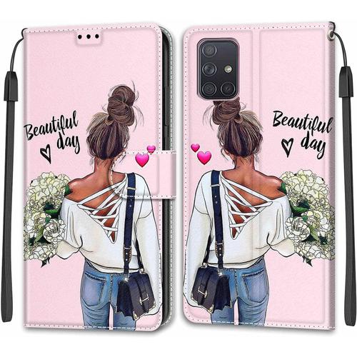 Coque Pour Samsung Galaxy A71 4g Etui Samsung A71 4g Housse De Galaxy A71 4g En Cuir Pu Étui Housse En Cuir De Protection Avec Magnétique Flip Portefeuille Antichoc Casefille