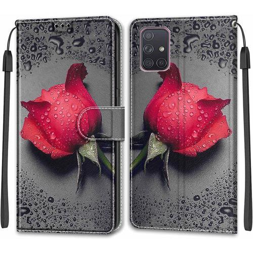 Coque Pour Samsung Galaxy A71 4g Etui Samsung A71 4g Housse De Galaxy A71 4g En Cuir Pu Étui Housse En Cuir De Protection Avec Magnétique Flip Portefeuille Antichoc Caserose 1