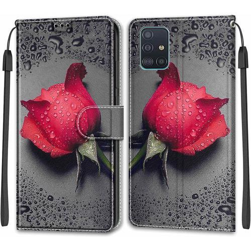 Coque Pour Samsung Galaxy A51 4g Etui Samsung A51 4g Housse De Galaxy A51 4g En Cuir Pu Étui Housse En Cuir De Protection Avec Magnétique Flip Portefeuille Antichoc Caserose 1