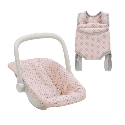 Teamson Kids Siège Auto Poupée Et Porte-Poupée Polka Dot Princess Rose