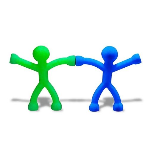 2 Bonhommes Flexibles Aux Membres Aimantés Pour Clef Bleu Et Vert