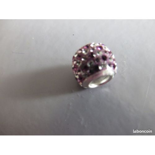 Charm 188 Perle Violet Cristaux Violets Et Blanc Amore & Baci