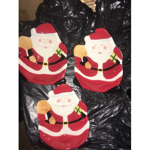 Lot De 3 Grandes Assiettes De Noel - Neuf