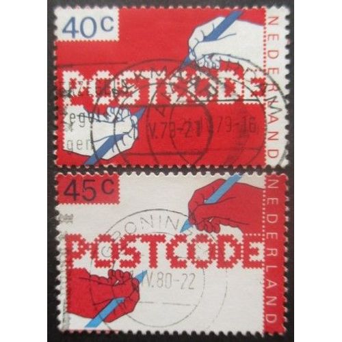 Pays-Bas N°1084 Et 1085 Code Postal Oblitérés