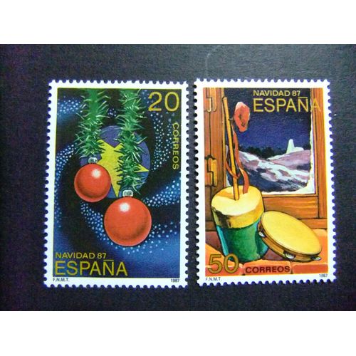 35 Espagne 1987 / Noël Noël / Edifil 2925 / 2926 ** Yvert 2540 / 2541 Mnh
