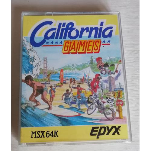 California Games (Jeu Cassette Msx) Epyx 1987, Complet Avec Grand Boitier Et Notice D'origine, Rare