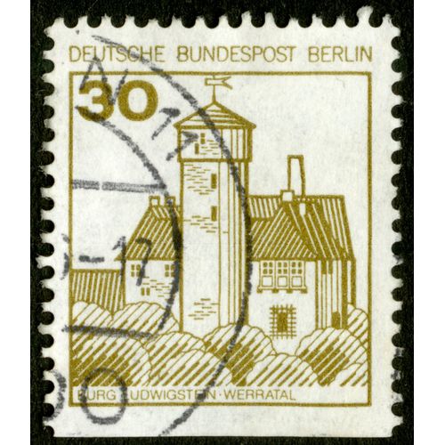 Timbre Oblitéré Deutsche Bundespost , Burg Ludwigstein - Werratal, 30