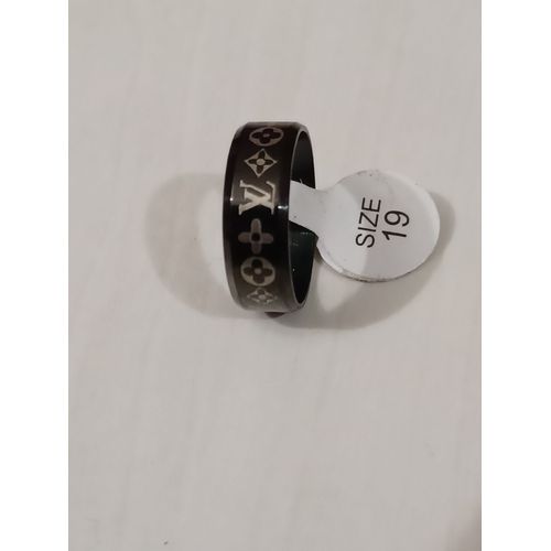 Bague En Acier Inoxydable,Metal Noir,Dessin Divers Motifs,Taille 19