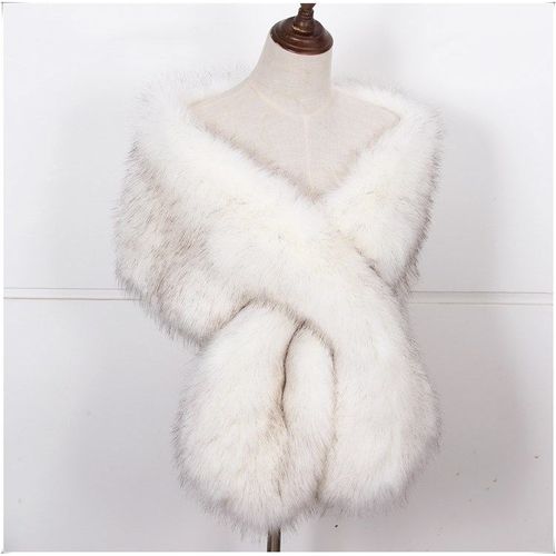 JaneVini-Châles en Fausse Fourrure Blanche pour Femme,Cape de Mariage,Veste de Patients de ix