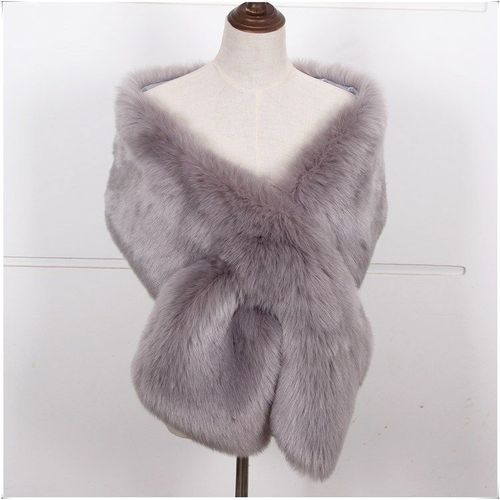 JaneVini-Châles en Fausse Fourrure Blanche pour Femme,Cape de Mariage,Veste de Patients de ix