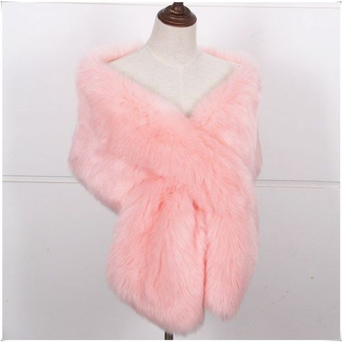 JaneVini-Châles en Fausse Fourrure Blanche pour Femme,Cape de Mariage,Veste de Patients de ix