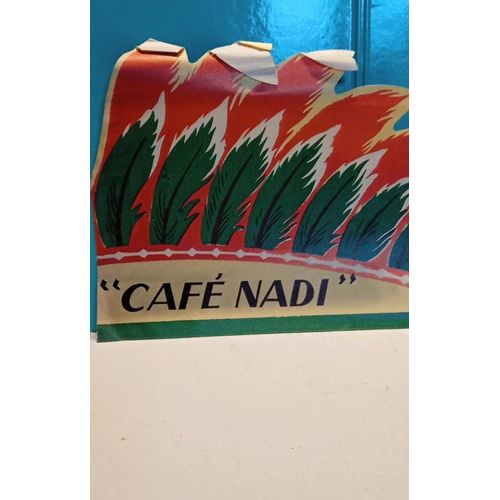 Chapeau Papier Publicitaire Café Nadi Forme Coiffe Indien 