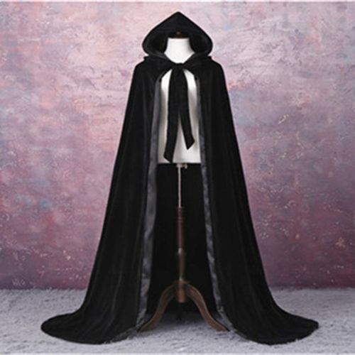 Cape Longue En Velours Everak À Capuche Pour Adultes,Costume De Vampire Wicca,Costume De Sorcière Médiévale,Robe Verte,Noire,Rouge,Halloween,Carnaval,Combat De Pourim