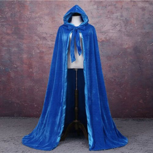 Cape Longue En Velours Everak À Capuche Pour Adultes,Costume De Vampire Wicca,Costume De Sorcière Médiévale,Robe Verte,Noire,Rouge,Halloween,Carnaval,Combat De Pourim