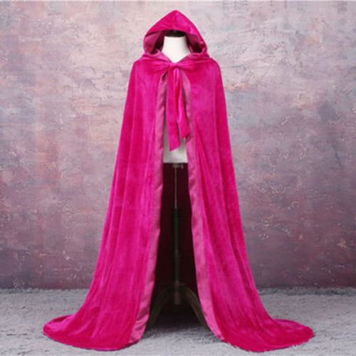 Cape Longue En Velours Everak À Capuche Pour Adultes,Costume De Vampire Wicca,Costume De Sorcière Médiévale,Robe Verte,Noire,Rouge,Halloween,Carnaval,Combat De Pourim