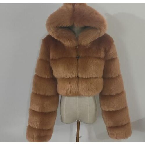 Vestes fourrées en fausse fourrure pour femmes,manteau d'hiver chaud à capuche,Cape de mariée,S M L XL-8XL