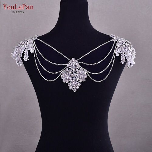 Youlasau R Sg05-Cape De Mariage Vintage Pour Filles,Avec Pompons En Perles De Cristal Et Biscuits