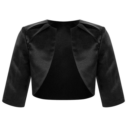 Cardigan ouvert sur le devant en satin pour filles de fleurs,haussement d'épaules à manches longues,châles ronds pour enfants,accessoire de robe,veste de mariage de communion