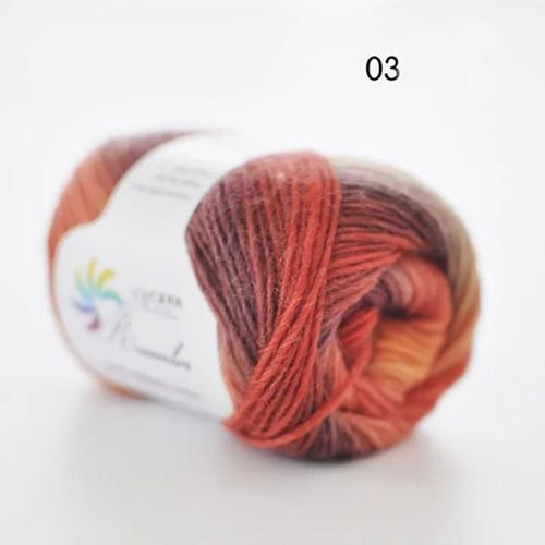 Fil de laine arc-en-ciel long Tissé à la main,Togo Chunky,Scores colorés,Lady Châles,Fil de crochet,pure laine,5 pièces - Type N03