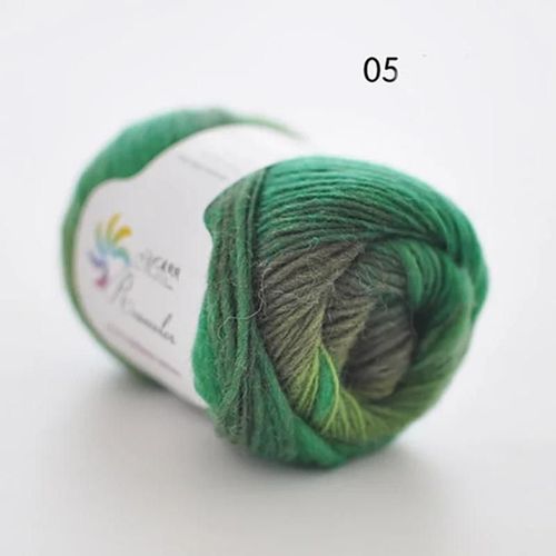 Fil de laine arc-en-ciel long Tissé à la main,Togo Chunky,Scores colorés,Lady Châles,Fil de crochet,pure laine,5 pièces - Type N05
