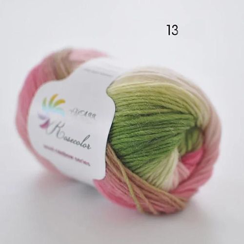 Fil de laine arc-en-ciel long Tissé à la main,Togo Chunky,Scores colorés,Lady Châles,Fil de crochet,pure laine,5 pièces - Type N13