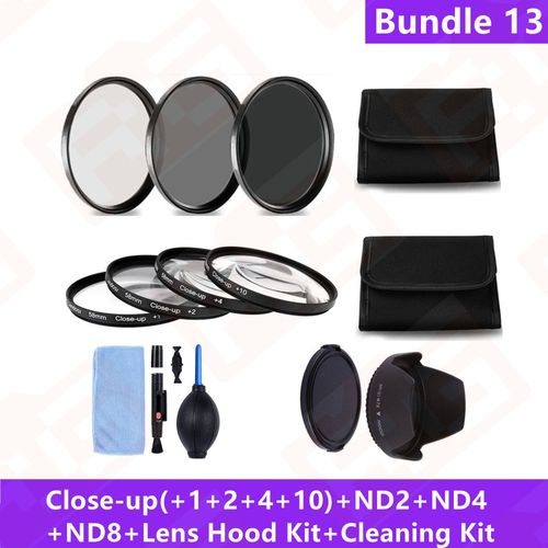 Filtre d'objectif d'appareil photo,accessoires à effet spécial,FLD,UV,CPL,Nwiches izing à l'ycine,4,8,Partenaires,gros plan,+ 1,+ 2,+ 4,+ 10,49,52,55,58,62,67,72,77mm - Type [Bundle 13]-62mm